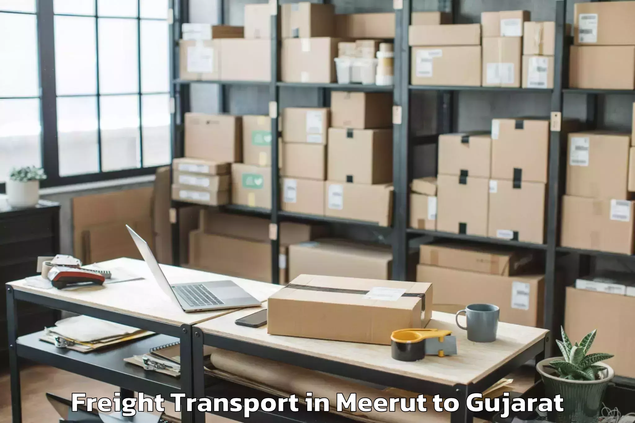 Hassle-Free Meerut to Gussar Freight Transport